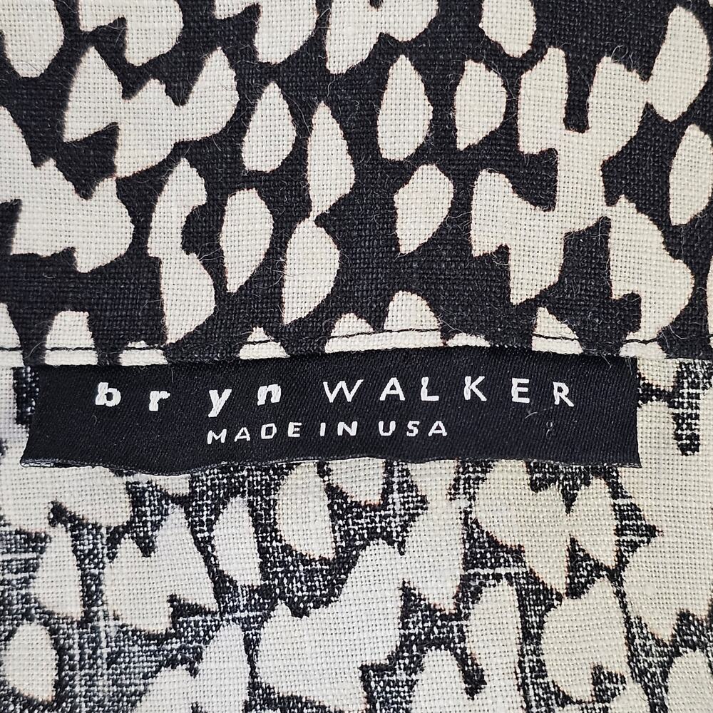 bryn WALKER Black White Linen Ivy Top Size XS Lagenlook Oversized Asymmetrical - Picture 3 of 7